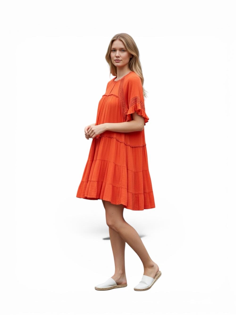 Patrons of Peace Coral Las Palmas Swing Mini Dress size Medium
